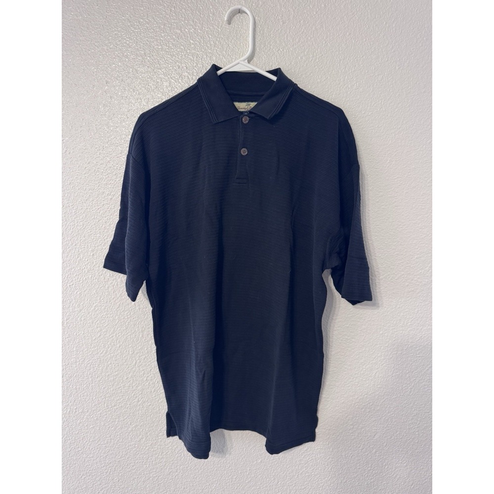 Tommy Bahama Black Silk Blend Polo Shirt Men's Medium 70% Silk